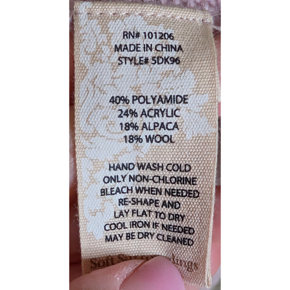 Soft Surroundings Serena Blush Pink Alpaca Blend Faux Wrap Soft Cozy‎ Sweater 1X - Picture 8 of 10